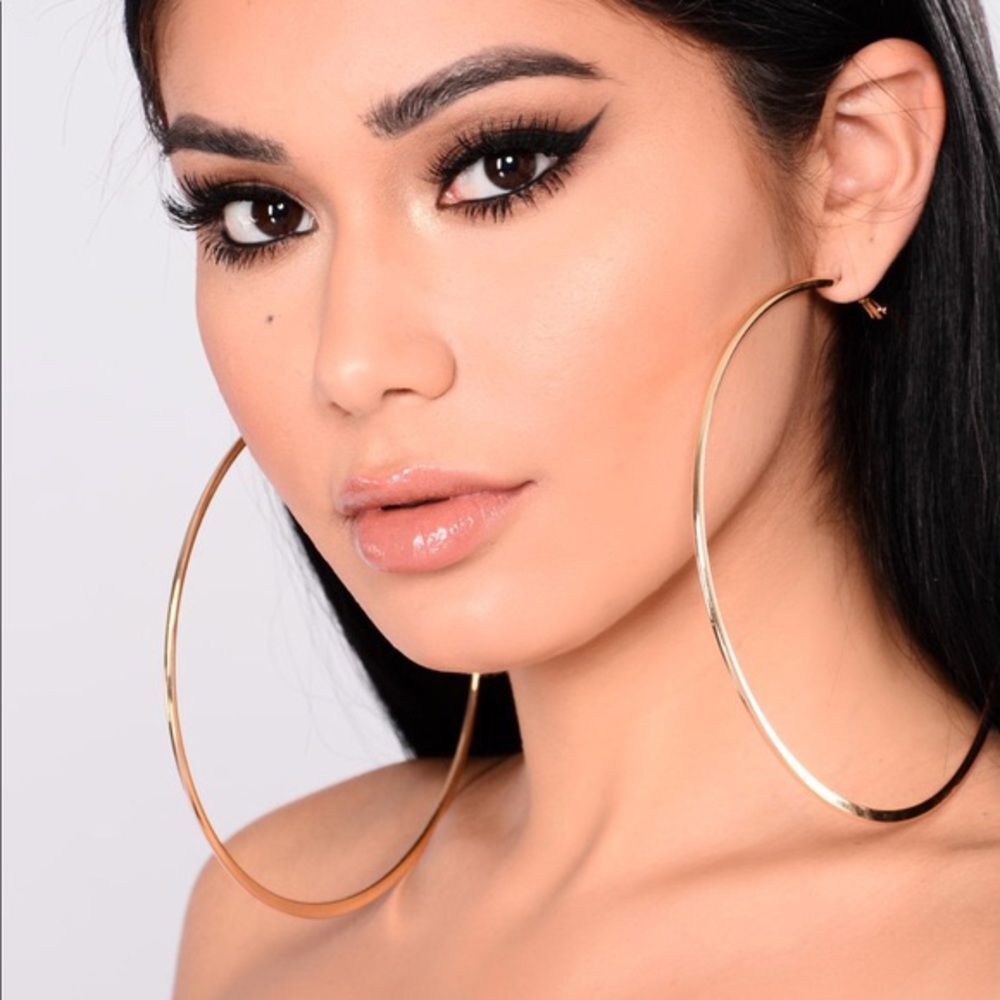 Large gold hoop earrings